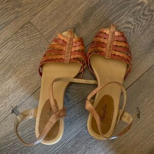 73. Passofino 3” Heels Leather Upper Size 9 Rust Brown